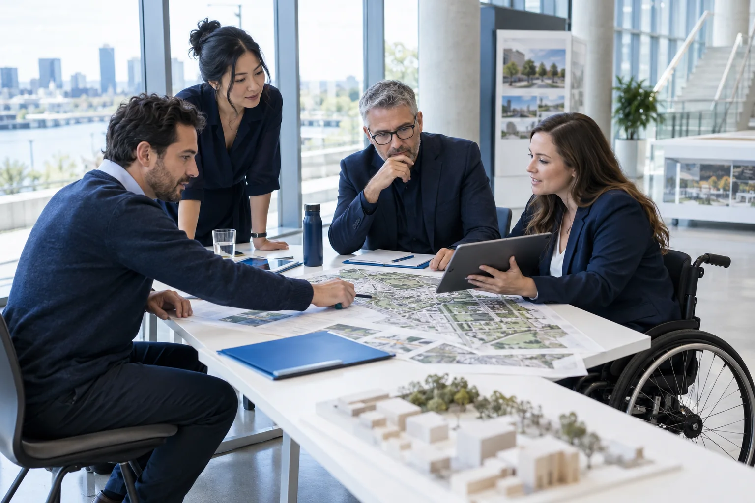 A public-service team planning an accessible community service.