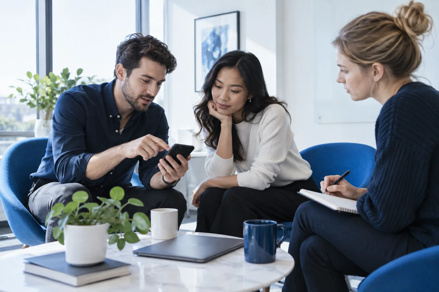 A product team reviewing a prototype and capturing feedback.