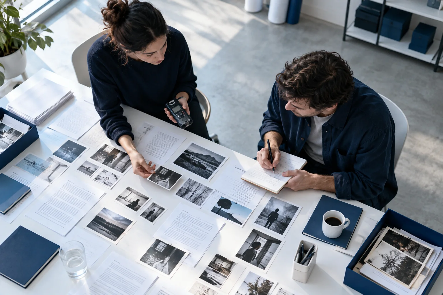 Researchers grouping interview evidence into shared themes.